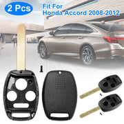 2Pcs Keyless Entry Remote Shell Case Fit For Honda Accord 2008-2012 Car Key Fob Pad Replacement N5F-S0084A N5F-A05TAA w/ Uncut Blade