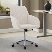 Ergonomic Office Chair with Memory Foam Cushion Corduroy Upholstered Desk Chair Adjustable Swivel Rolling Chair 300LBS M