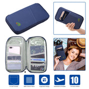 Travel Passport Wallet 12Cells Ticket ID Credit Card Holder Water Repellent Documents Phone Organizer Zipper Case Business Trip Daily Use