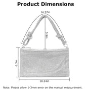 Rhinestone Evening Bag with Detachable Chain Strap