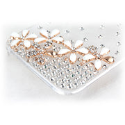Transparent Bling Flower Rhinestone Case for iPhone 4/4S