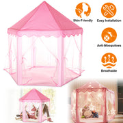 Kids Play Tents Princess for Girls Princess Castle Children Playhouse Indoor Outdoor Use w/ Carry Case