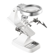 LED Light Helping Hands Magnifying Glass 3X/4.5X w/ 360¡Adjust Third Hand Soldering Vise