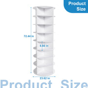 Rotating Shoe Rack Tower, 8-Tier 360° Spinning Organizer