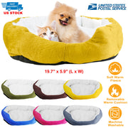 Pet Dog Bed Soft Warm Fleece Puppy Cat Bed Dog Cozy Nest Sofa Bed Cushion For S/M Dog