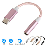 USB-C Type C Adapter Port to 3.5mm Aux Audio Jack Earphone Headphone Cable Cord