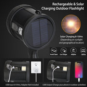 30000LM Rechargeable LED Searchlight IPX6 Waterproof Portable Handheld Spotlight Flashlight with 3 Color Filter Lens 6 Lighting Modes