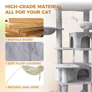 68-Inch Multi-Level Cat Tree with Hammocks & Scratching Posts