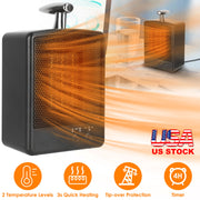 1000W Portable Electric Space Heater Personal Fan with Tip Over Overheat Protection Adjustable Temperature Timer Ceramic Heater for Bedroom Office Des