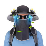 Solar Fan Hat with UPF50+ Sun Protection and Neck Flap