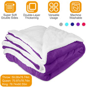 Fleece Throw Blanket Warm Soft Flannel Bed Cover Cuddly Cozy Sofa Travel Car Blanket with  Queen King Throw Size Optional