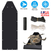 Deer Drag Sled with Handle Deer Cart Game Hauler Snow Sledding Pad Hunting Gear Supplies with 32.8FT Black Rope 16.1FT White Rope for Hunting Ice Fish
