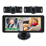 1080P Dual Baby Car Monitor – 120° Wide View, Night Vision, HD Split Screen