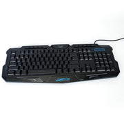 114-Key Wired Gaming Keyboard Mouse Set 3-Color Backlit Gaming Keyboard w/ RGB Colorful 1000 DPI Gaming Mouse