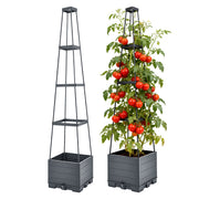 Raised Garden Bed with Trellis - Self-Watering Planter Box