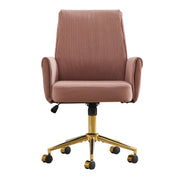 Mid-Back Velvet Office Chair with Memory Foam Cushion