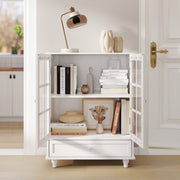 <strong style="color:red;">Prohibited Platform: Temu</strong> Buffet Cabinet with Glass Doors and Adjustable Shelves, Mo