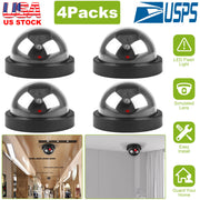 4Packs Fake Security Camera Dome Dummy Camera w/ Realistic Looking Flash LED Lights Simulated Surveillance Security for Home Shop Factory