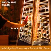48,000 BTU Pyramid Patio Heater with Quartz Glass Tube