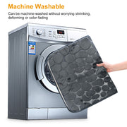 2 Pcs/Set Bathroom Rugs Luxury Flannel Non-Slip Bathroom Rugs Set Soft Pebbles Shower Absorbent Carpet U-Shaped Toilet Mat Washable for Bathroom Entra
