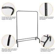 33lbs Loading Garment Racks Freestanding Clothing Racks Clothes Rack Stands Organizer with Bottom Shelf for Dormitory Home
