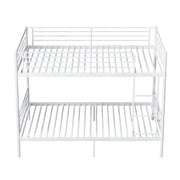 Twin Over Twin Metal Bunk Bed with Ladder and Guardrails