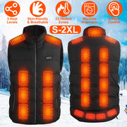 Heated Vest Men Women's Heated Jacket with 23 Heating Zones 3 Heat Levels USB Powered Machine Washable for Winter Hiking Skiing Skating Outdoor Activiti