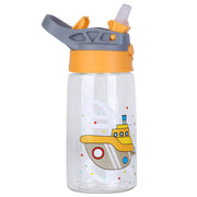16.2Oz Leak-proof Kids Water Bottle with Straw Push Button Sport Water Bottle for Kids Crab Ship Jellyfish Rocket