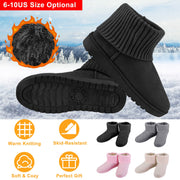 Women's Women's Snow Boots Suede Mid-Calf Boot Shoe Short Plush Warm Lining Shoes with  Anti-Slip Rubber Base Knitting Design