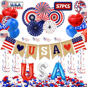 4th of July Decorations Set - 57 Piece Patriotic Party Kit