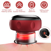 Electric Cupping Therapy Massager Electric Back Scraping Machine Vacuum Therapy CuppingÊTherapy Device with 12 Levels Temperature and Suction