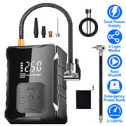 150PSI Cordless Tire Inflator Digital Air Compressor with LED Light Emergency Power Bank for Cars Motorcycles Bicycles Balls