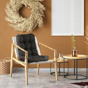 Rocking Chair Cushion 2 Pieces Back Seat Sets with Non-Slip Ties Polyester Fiber Filling Comfortable for Indoor Home Office Car