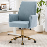 Mid-Back Velvet Office Chair with Memory Foam Cushion