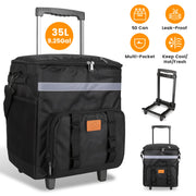 Rolling Cooler Bag with Wheels 35L Insulated Collapsible