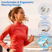 Wireless V5.4 Open Ear Earbuds with Earhook LED Display Charging Case IPX5 Waterproof 300Hrs Standby Time Touch Control Stereo Sport Headphones for Wo