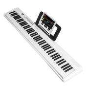 Folding Piano Keyboard 88 Keys Foldable Full Size Semi Weighted Piano Digital ElectronicÊPiano with LCD Screen Carry Bag Mic Sheet Music Stand Sticker