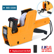 8 Digits Price Numerical Tag Gun Price Label Marker Tagger MX-5500 w/ Sticker Labels Refill Ink for Office Supermarket Retail Shop Grocery Store