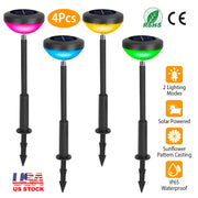 4Packs Solar Pathway Light Color Changing Garden Light Landscape Stake Ornamental Light for Yard Patio Lawn