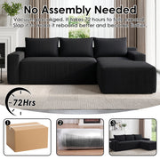 Cloud L-Shaped Corduroy Sectional Sofa with Chaise Lounge