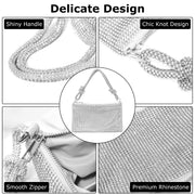 Rhinestone Evening Bag with Detachable Chain Strap
