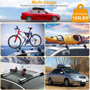 47.24in Universal Top Roof Rack Cross Bar Cargo Carrier Aluminum Crossbar Rack w/ 165LBS Capacity Fit for Most Vehicle Wagon Car Without Roof Side Rai