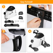 Under Desk Pedal Exerciser with LCD Screen and Adjustable Resistance
