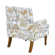 Floral Upholstered Accent Chair with Nailhead Trim