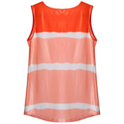 Women Tie-dye Sleeveless Tank Tops Summer Loose T Shirts Tops Button Down Shirts Vest Blouse Plus Size
