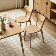 Solid Wood Dining Chair with Curved Backrest