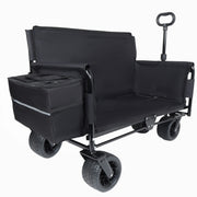 Folding Wagon Cart with Bench Seat – 500lb Capacity, 180L