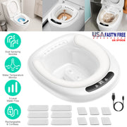 Electric Sitz Bath Tub Sits Bath Soak Pan Salts Bowl Postpartum Care Basin for Toilet Seat with Dual Nozzles 3-Level Water Flow Water Temperature Disp