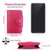 Credit Card Holder Wallet PU Leather Snap Closure Purse Accordion Case with 12 Pcs Card Slots