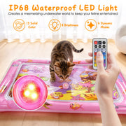 Cat Water Mat with Floating Fish & LED Lights
